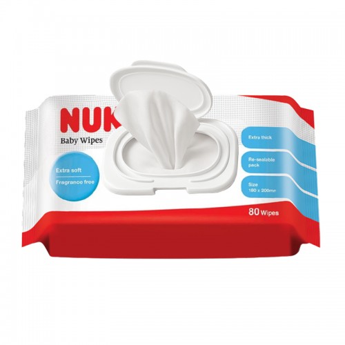 NUK Baby Wipes 80pcs (180 x 200mm)  | Wet Wipes | Wet Tissue | Made in Taiwan - Carton Deal of 20 packs